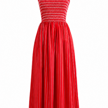 Red Solid Fit and Flare Cocktail Dress