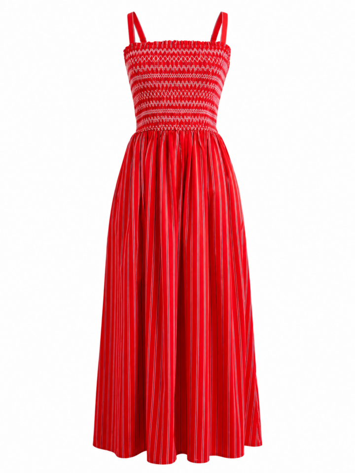 Red Solid Fit and Flare Cocktail Dress