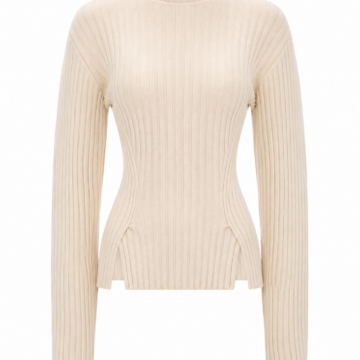 Gray Crew Neck Knit Sweater