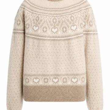Cream Cable Knit Crew Neck Sweater