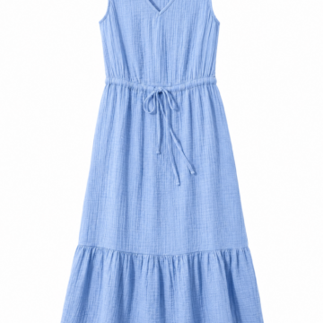 Blue Floral Print Short Sleeve Dress