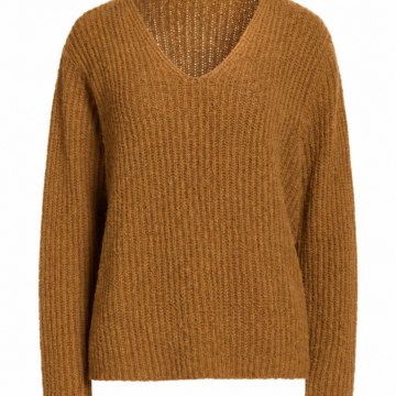 Striped Long Sleeve Knit Top in Navy and White