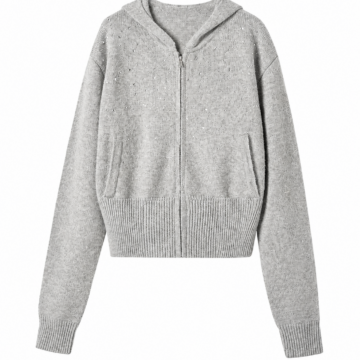 Navy Blue V-Neck Cable Knit Sweater