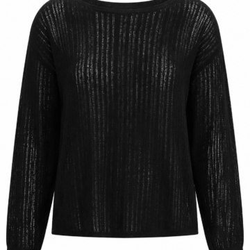 Charcoal Turtleneck Ribbed Knit Sweater