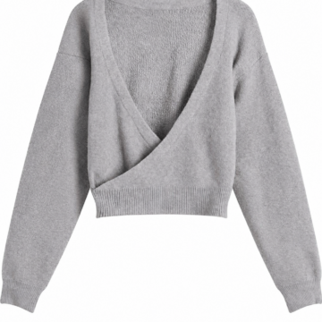 Blue Round Neck Knit Sweater