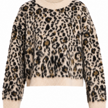 Beige Cable Knit Crew Neck Sweater