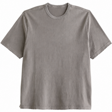 Heather Gray Crew Neck Cotton Blend T-Shirt
