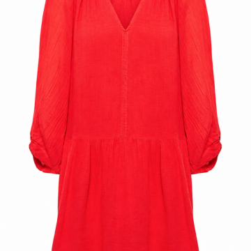 Red Lace Overlay Pencil Dress