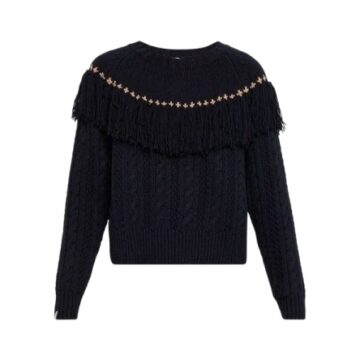Navy Blue Cable Knit Sweater